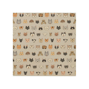 Animal Fun: Cats Dogs Doodle Mix Wood Wall Art