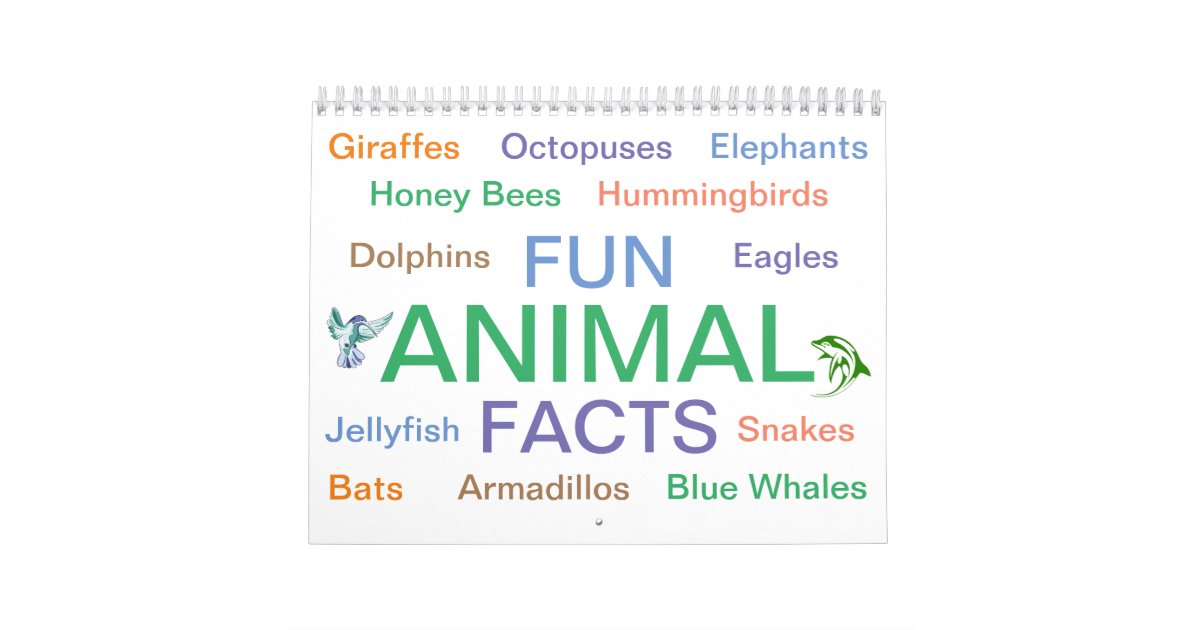 Animal Fun Fact Calendar Zazzle