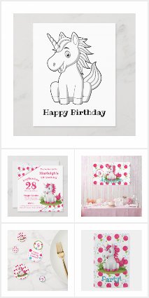 Animal Fun Unicorn Birthday Decorations