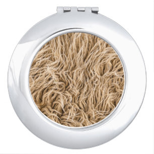 Animal fur compact mirror