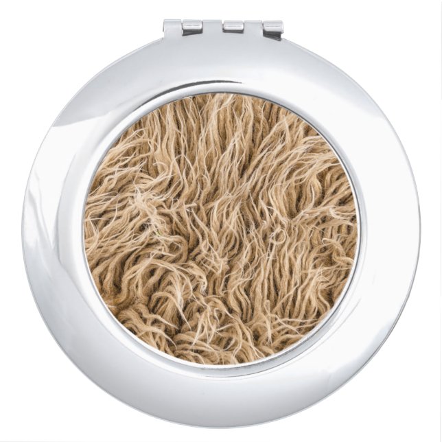 Animal fur compact mirror (Front)