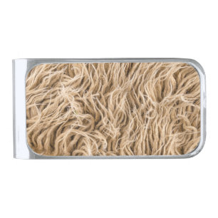 Animal fur silver finish money clip