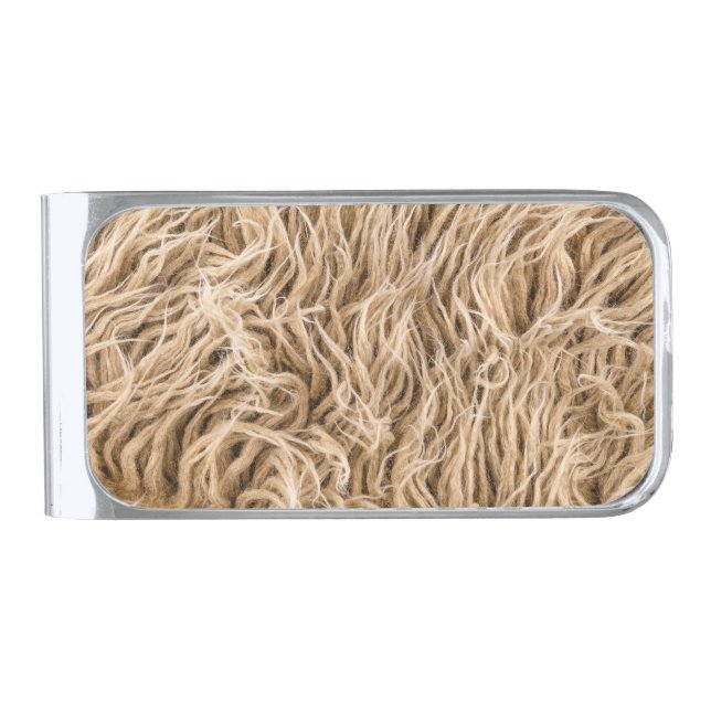 Animal fur silver finish money clip (Front)