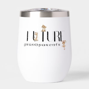 Animal Future Grandparents Baby Reveal Thermal Wine Tumbler
