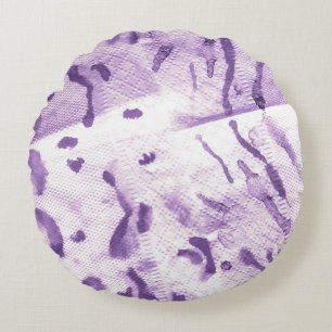 Animal Geometric Textured. Lavender Cross Lines. L Round Pillow