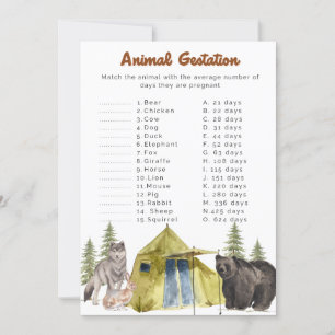 Animal Gestation Baby Shower Games Invitation