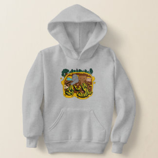 Animal go to school by bus in the forest girs' hoodie