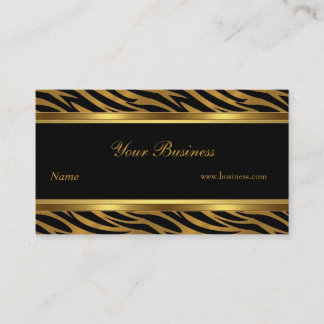 Animal Gold Black Stripe Elegant Classy 2 Business Card
