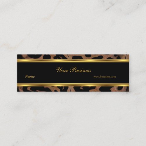 Animal Gold Black Stripe Elegant Classy Skinny Business Card Template