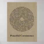 Animal Group Names/peaceful Coexistence Faux Linen Poster at Zazzle