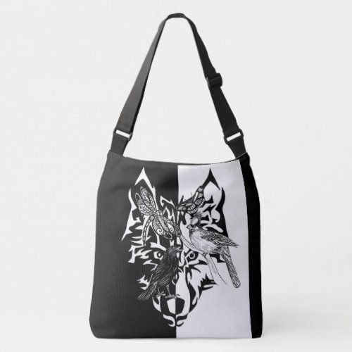 Animal Guides in Black and White Crossbody Bag