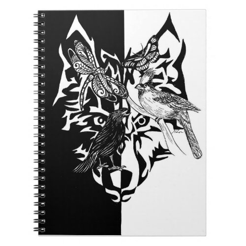 Animal Guides in Black and White Notebook