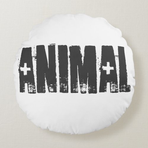 Animal _ Gym Bodybuilding Fitness Round Pillow