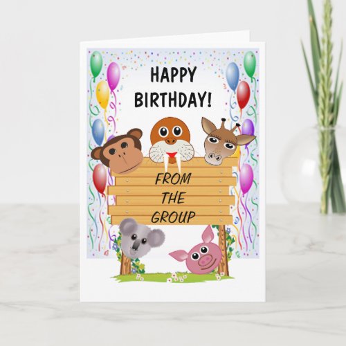 Animal Happy Birthday Greeting Card