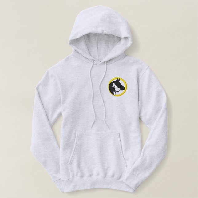 Animal Healing Now Men's Embroidered Hoodie (Design Front)
