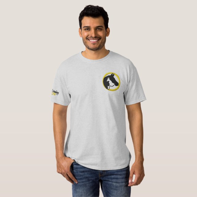 Animal Healing Now Men's Embroidered T-Shirt (Front Full)