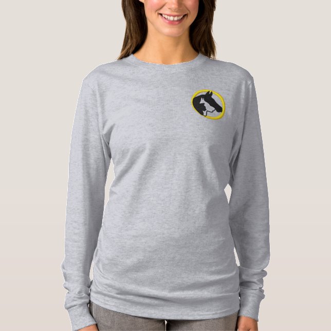 Animal Healing Now Women's Embroidered Long Sleeve T-Shirt (Front)