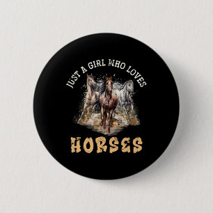 Animal Horseback Riding Horse Girls Women Gift Hor Button