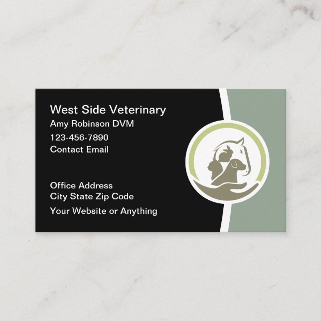 Animal Hospital Veterinary Business Cards (Front)