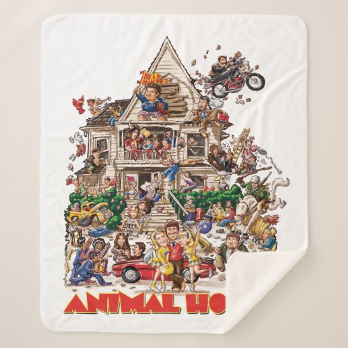 Animal House Delta House Drawing Sherpa Blanket