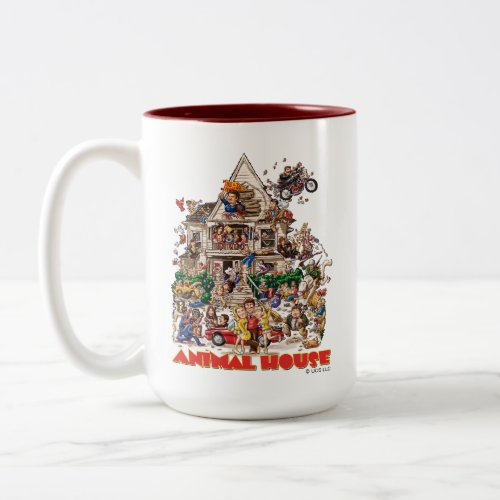 Animal House Delta House Drawing Two_Tone Coffee Mug