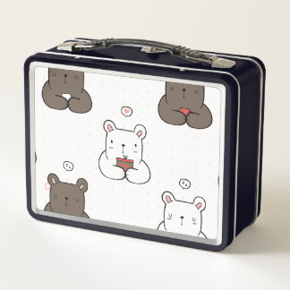 Animal Illustration Metal Lunch Box