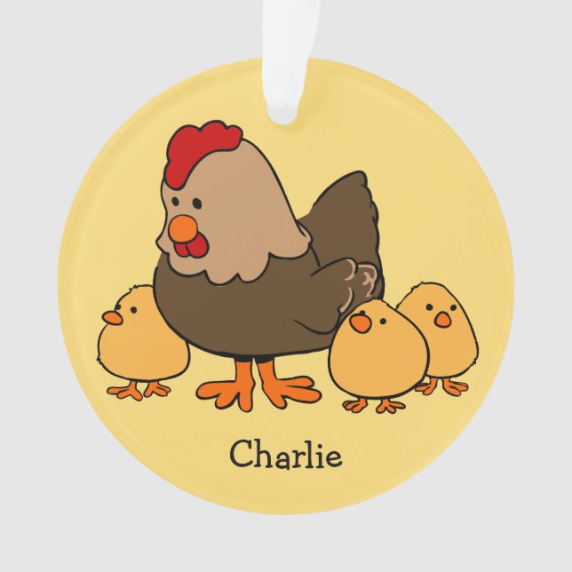 Animal illustrations custom name kid's ornament (Front)