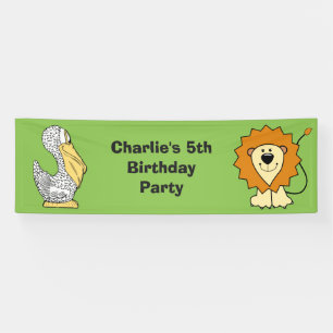 Animal illustrations custom text kids' banner