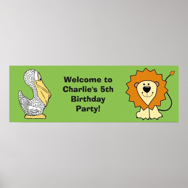 Animal illustrations custom text kids' poster (Front)