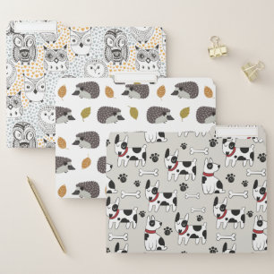 Animal Illustrations file folder set