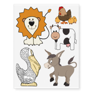Animal Illustrations kids' temporary tattoos