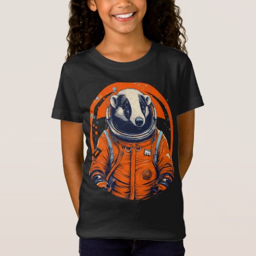 Animal in Space Badger 1 T_Shirt