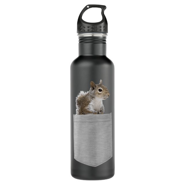 Animal in Your Pocket American gray squirrel Stainless Steel Water Bottle (Front)