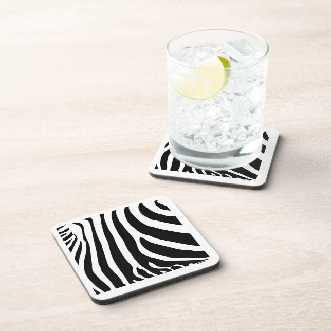 Animal Instincts (zebra) Pattern Beverage Coaster (Right Side)
