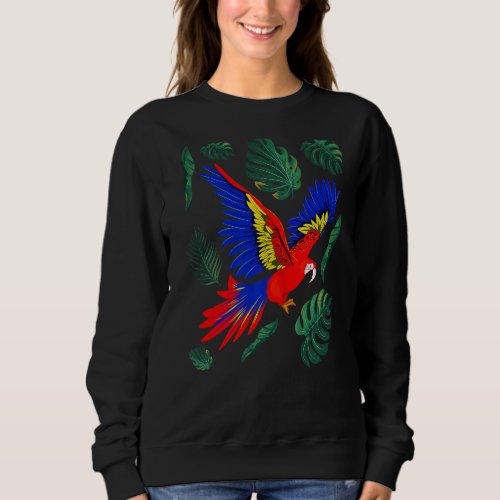 Animal  Jungle Bird  Tropical Macaw Parrot Sweatshirt