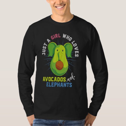 Animal Just A Girl Who Loves Avocados And Elephant T_Shirt