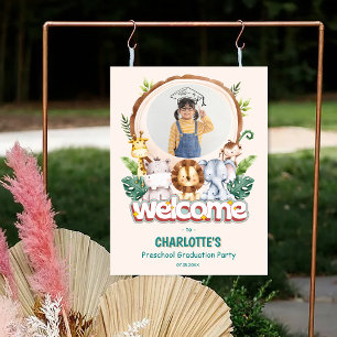 Animal Kids Preschool Graduation Party Welcome Foam Board