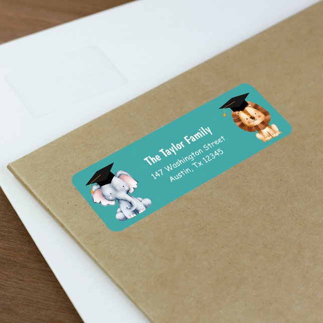 Animal Kids Preschool Graduation Return Addres Label (Animal Kids Preschool Graduation Return Addres Label)