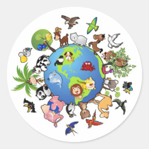 Animal Kingdom Classic Round Sticker