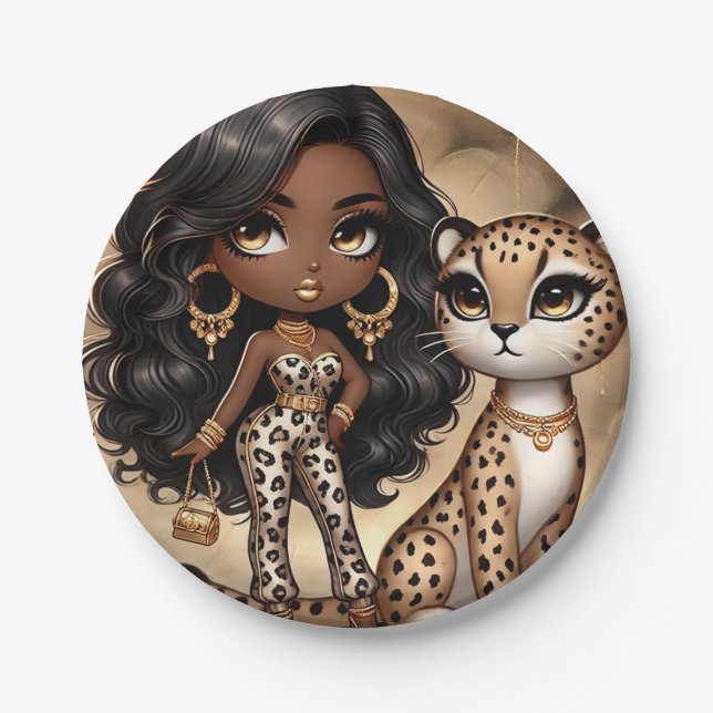 Animal Kingdom Couture Cheetah Paper Plates (Front)