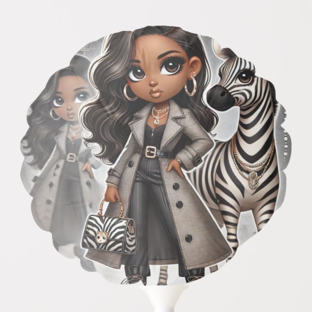 Animal Kingdom Couture Zebra  Balloon (Front)