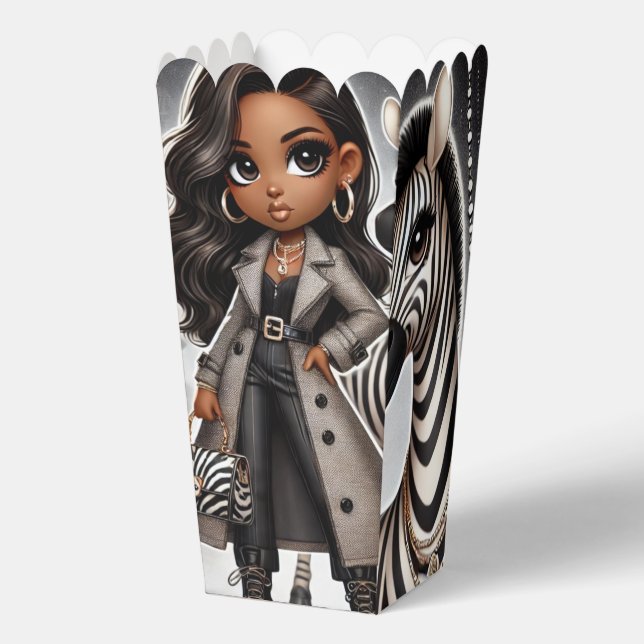 Animal Kingdom Couture Zebra Favor Box (Front)