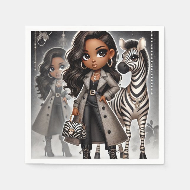Animal Kingdom Couture Zebra  Napkins (Front)