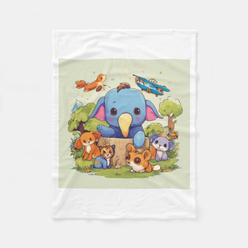 Animal Kingdom Fleece Blanket for Playful Kids