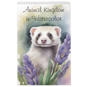 Animal Kingdom In Painterly Watercolor 2025 Calendar