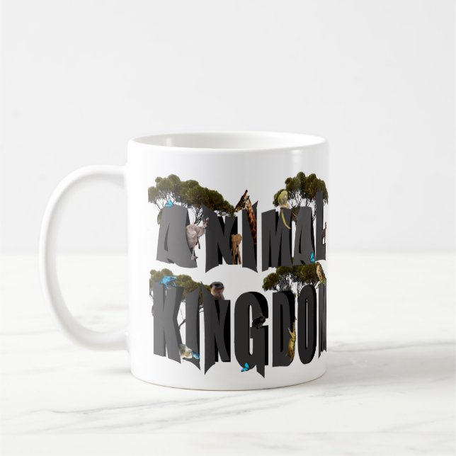 Animal Kingdom Logo With Animals, Coffee Mug (Left)