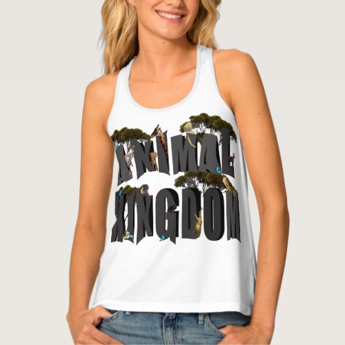 Animal Kingdom Logo With Wildlife Tank Top