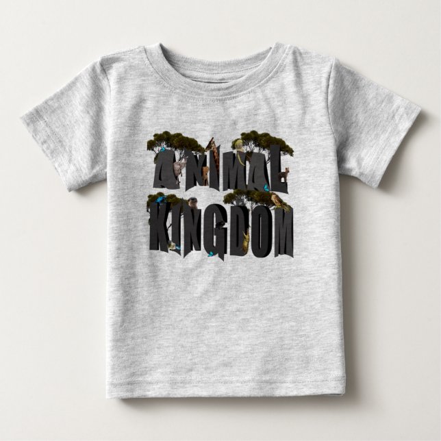Animal Kingdom Picture Logo With Wildlife,  Baby T-Shirt (Front)