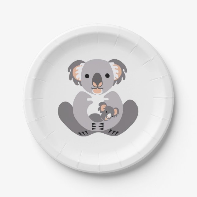 Animal - KOALA - Aussie wildlife  - Party Paper Plates (Front)