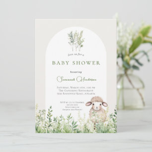 Animal Lamb Forest Baby Shower Invitation